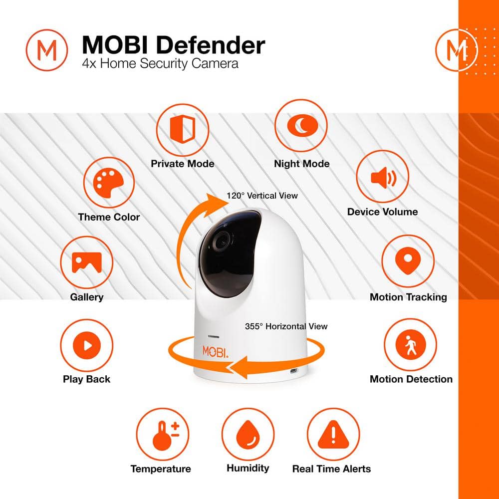 Mobi Defender - Smart Home Security Cameras (4-Pack)