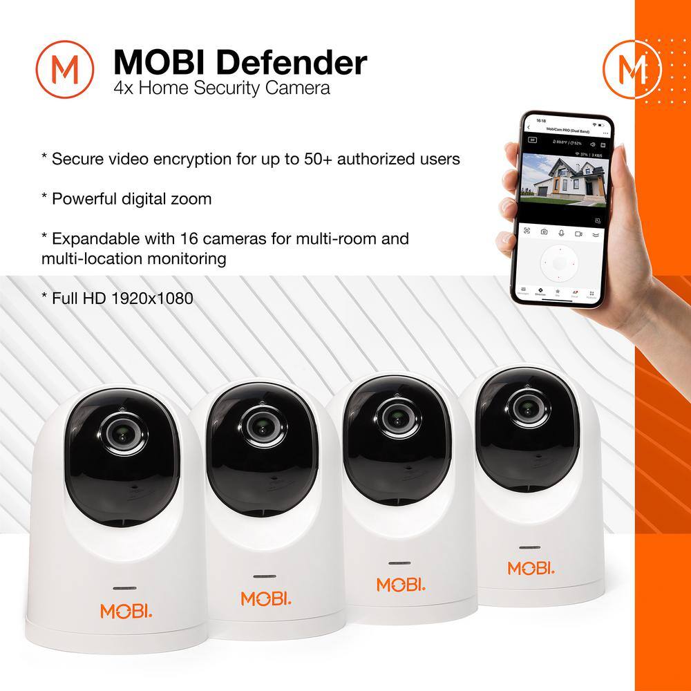 Mobi Defender - Smart Home Security Cameras (4-Pack)