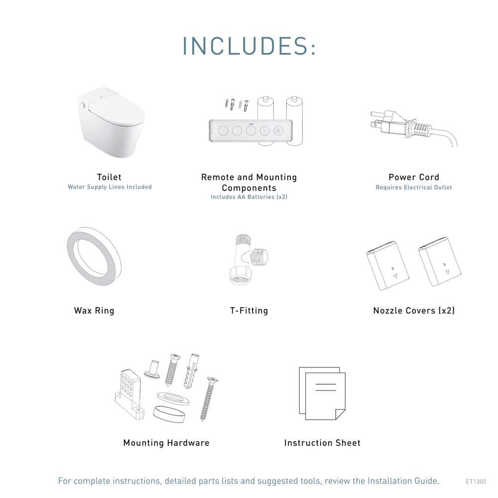 MOEN 3-Series Elongated Bidet Toilet in White with Heated Water and Remote Control