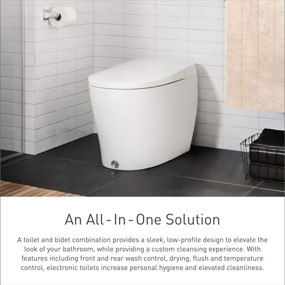MOEN 5-Series Elongated Bidet Toilet in White with Built-in Cleansing Functions