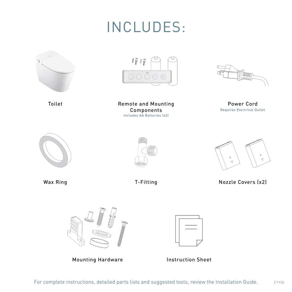 MOEN 2-Series Elongated Bidet Toilet in White - Advanced Cleansing & Stylish Design