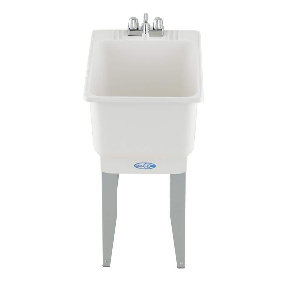 MUSTEE Utilatub Combo 18 in. x 23.5 in. x 33 in. Co-Polypure Floor Mount Laundry Tub