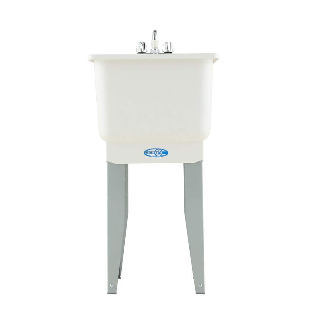 MUSTEE Utilatub Combo 18 in. x 23.5 in. x 33 in. Co-Polypure Floor Mount Laundry Tub