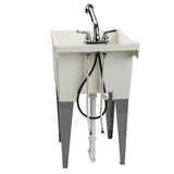 MUSTEE Utilatub 18-Gallon Freestanding Laundry Utility Sink with Pullout Faucet