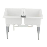 MUSTEE 46 in. x 34 in. Plastic Laundry Tub with Chrome Faucet