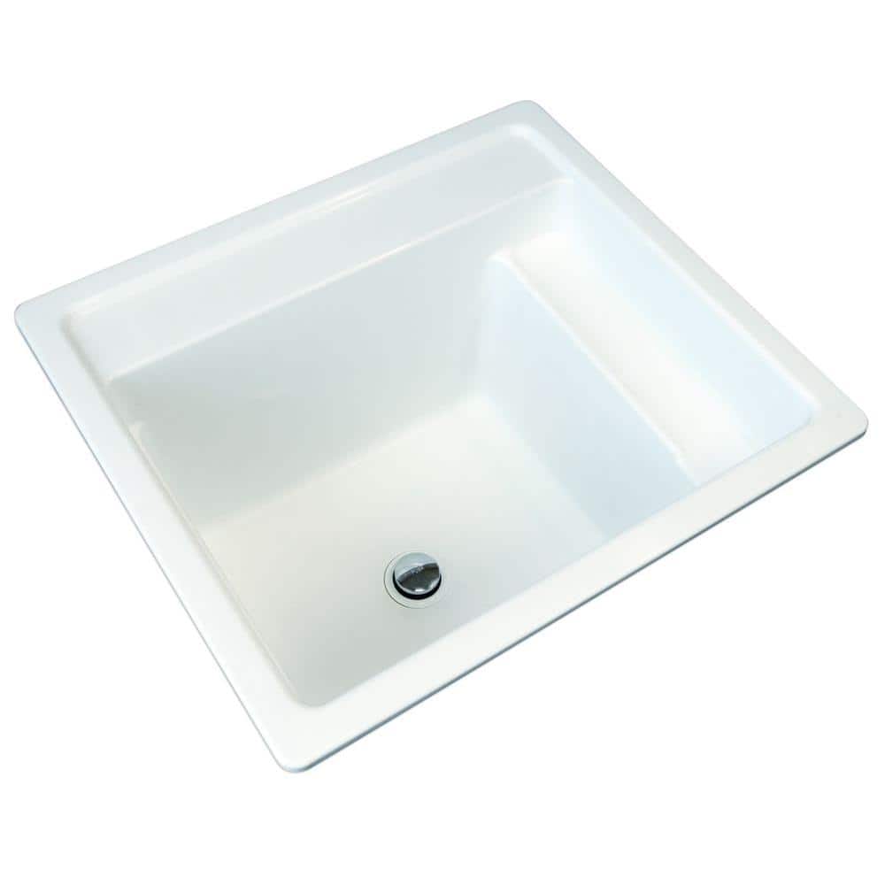 MUSTEE Vector 22 x 25 Inch Fiberglass Self-Rimming Utility Sink in White