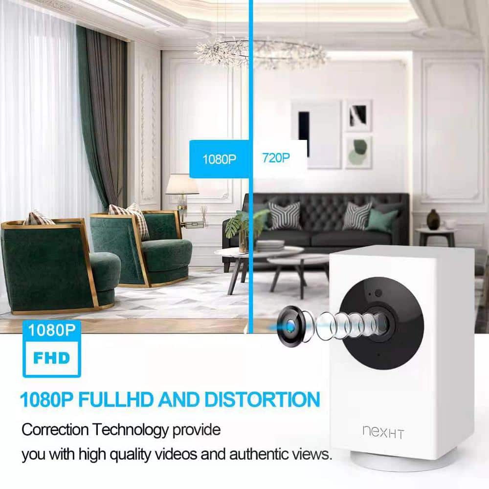 NexHT Smart WiFi 1080p Wireless Security Camera with Night Vision, 2-Way Audio, Cloud Storage, Auto Track Pan/Tilt/Zoom