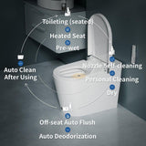 Casta Diva Elongated Electric Smart Bidet Toilet 1.28GPF with Heated Seat and Foot Sensor