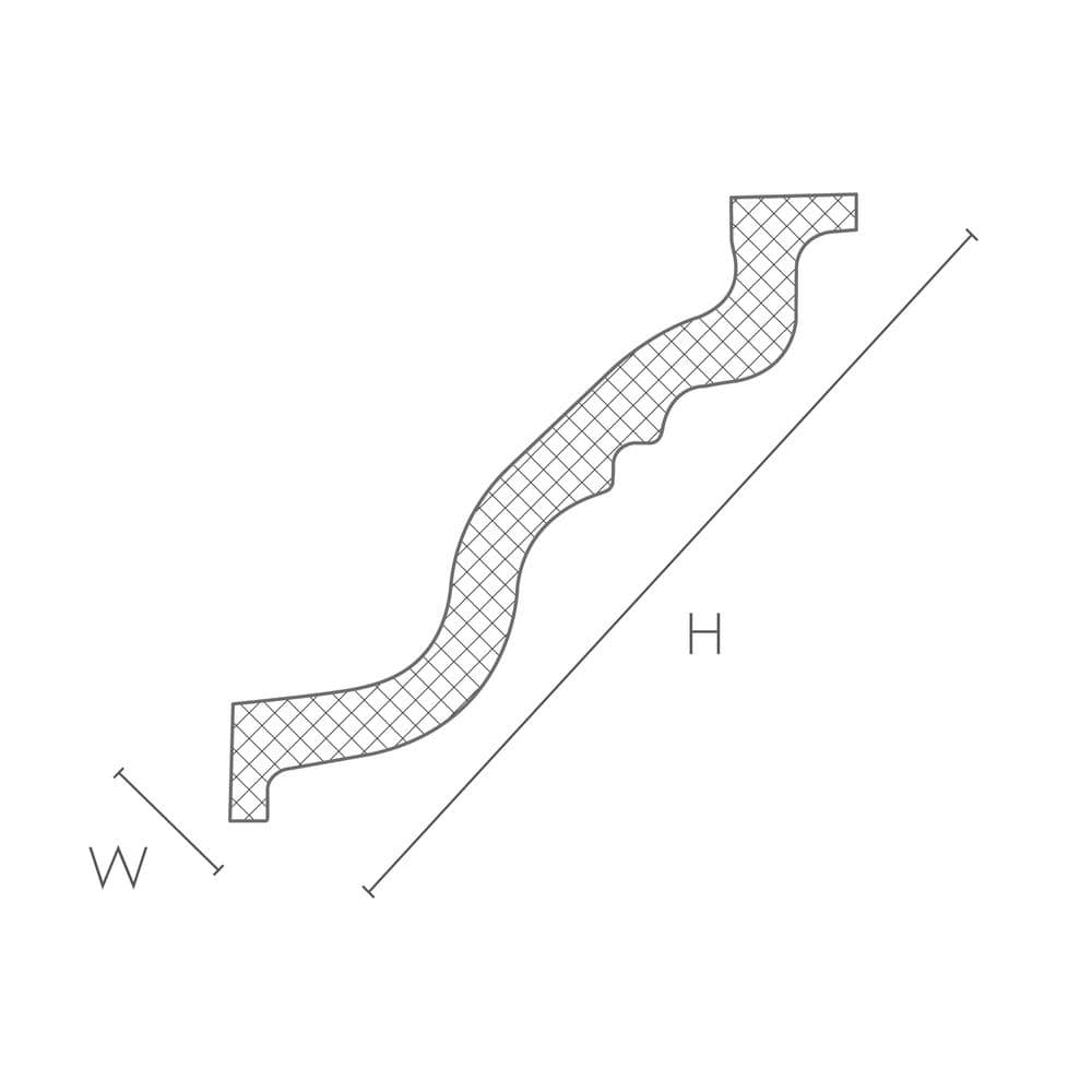 Nomastyl 1-1/2 in. x 8-3/4 in. x 78-3/4 in. Polystyrene Crown Moulding