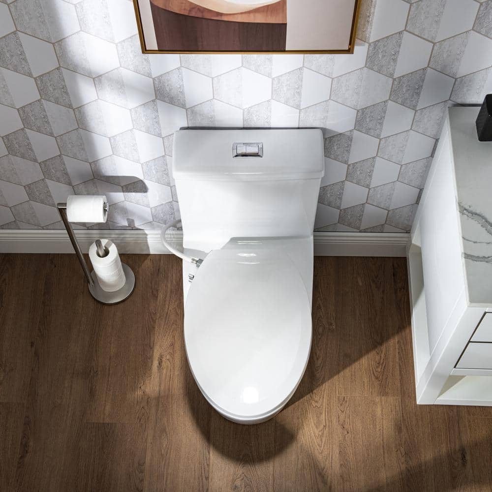 Casta Diva Elongated Bidet Toilet Combo Dual Flush in White
