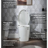 Casta Diva Elongated Bidet Toilet Combo Dual Flush in White