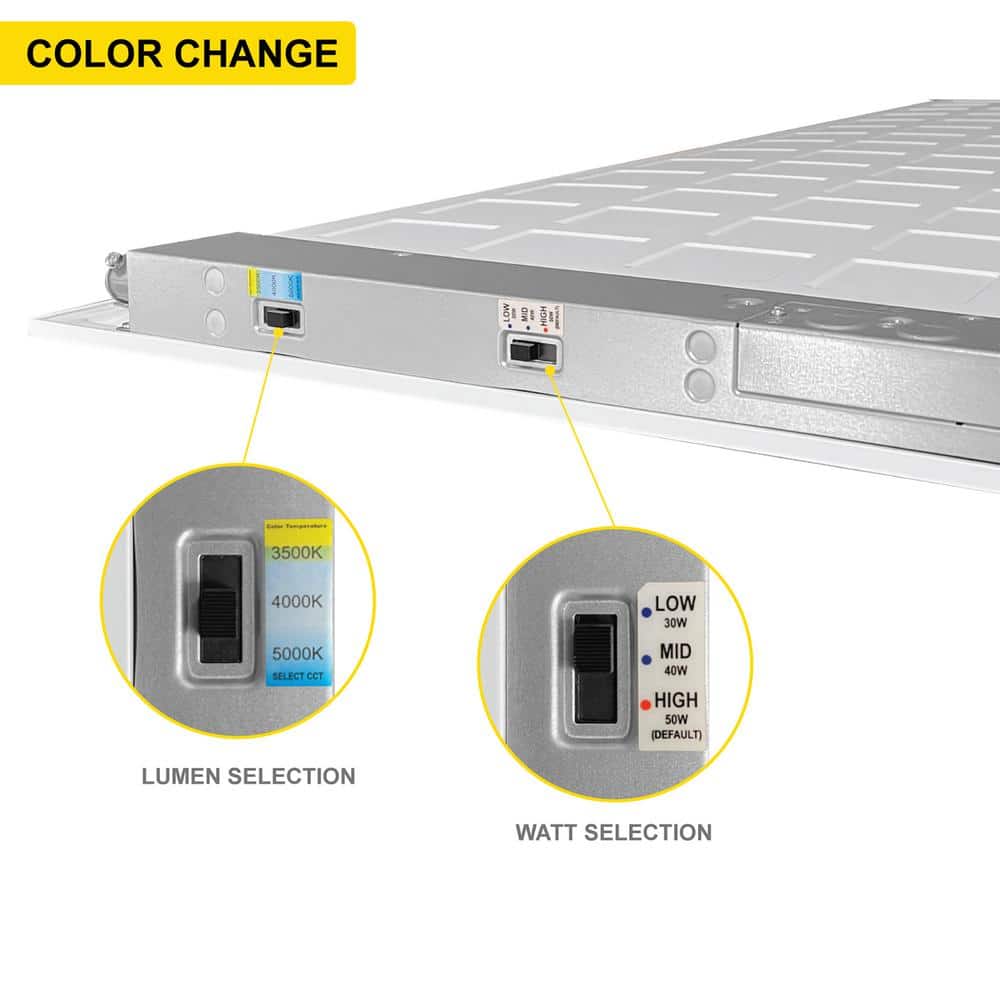 NuWatt 2 ft. x 2 ft. Integrated Backlit LED Panel Internal Driver Drop in Ceiling 4400 Lumen Dimmable 4000K 120-277V (4-Pack)