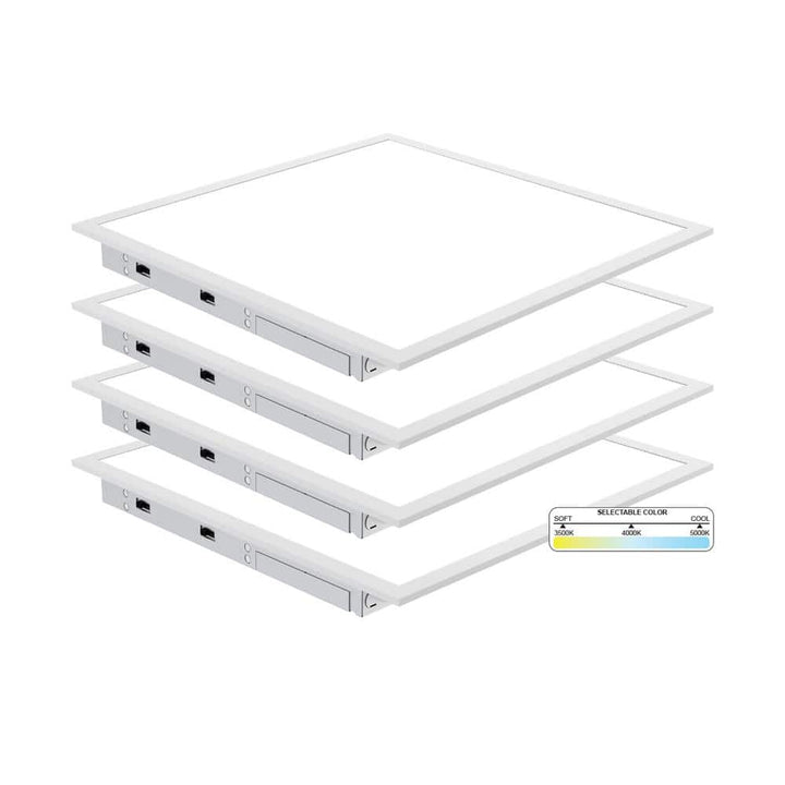 NuWatt 2 ft. x 2 ft. Integrated Backlit LED Panel Internal Driver Drop in Ceiling 4400 Lumen Dimmable 4000K 120-277V (4-Pack)