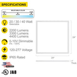 NuWatt 2 ft. x 2 ft. Integrated Backlit LED Panel Internal Driver Drop in Ceiling 4400 Lumen Dimmable 4000K 120-277V (4-Pack)