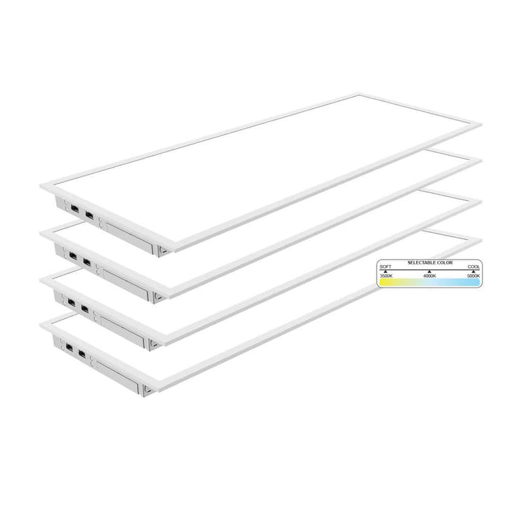 NuWatt 2 ft. x 4 ft. Integrated Backlit LED Panel Internal Driver Drop in Ceiling 5500 Lumen Dimmable 3500K 120-277V (4-Pack)