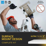 NuWatt 1 ft. x 2 ft. 2000 Lumens Integrated LED Edge-Lit Flat Panel Surface Mount Light with 3CCT Switch 40-Watt Dimmable White