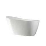 Vanity Art Unbranded Limoges 55 in. Acrylic Flatbottom Bathtub in White/Oil Rubbed Bronze