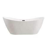 Vanity Art 71 in. Acrylic Flatbottom Freestanding Bathtub in White/Oil Rubbed Bronze