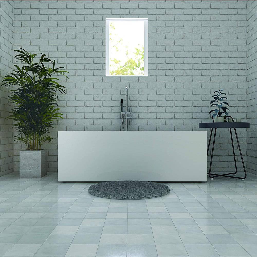 Vanity Art Talence 59 in. Acrylic Flatbottom Freestanding Bathtub in White/Oil Rubbed Bronze