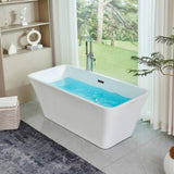 Vanity Art Nantes 67 in. x 30 in. Acrylic Freestanding Soaking Bathtub with Center Drain in White/Oil Rubbed Bronze