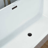 Vanity Art 67 in. Acrylic Flatbottom Freestanding Bathtub in White/Oil Rubbed Bronze