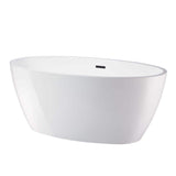 Vanity Art 59 in. Acrylic Flatbottom Freestanding Bathtub in White/Oil Rubbed Bronze