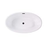 Vanity Art 59 in. Acrylic Flatbottom Freestanding Bathtub in White/Oil Rubbed Bronze