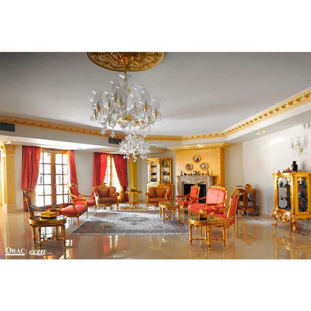 ORAC DECOR 4-3/8 in. x 4-5/8 in. x 78-3/4 in. Dentil Primed White High Density Polyurethane Crown Moulding