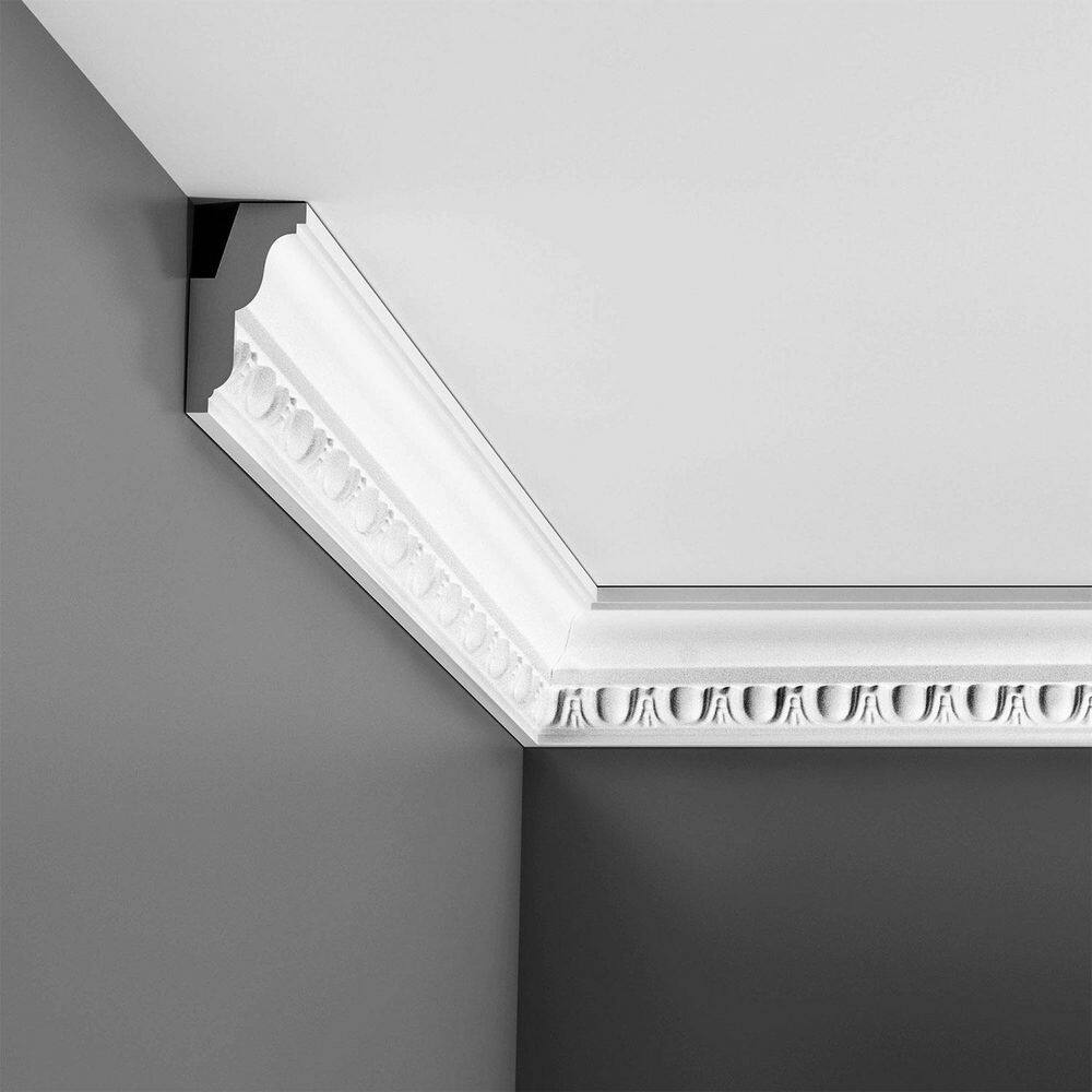 ORAC DECOR 3 in. x 1-5/8 in. x 78-3/4 in. Egg and Dart Primed White High Density Polyurethane Crown Moulding (2-Pack)