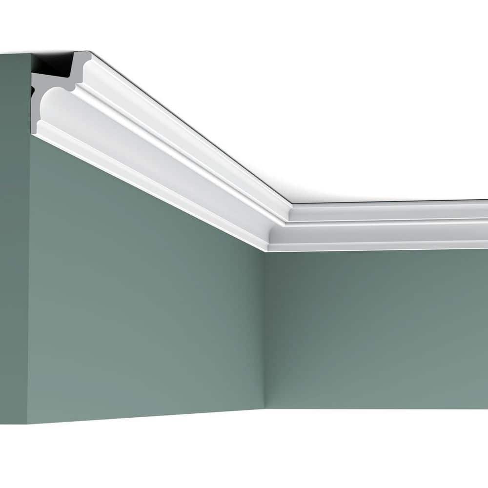 ORAC DECOR 1-5/8 in. x 2-1/8 in. x 78-3/4 in. Primed White Plain Polyurethane Crown Moulding (3-Pack)