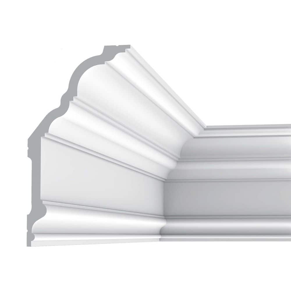 ORAC DECOR 5-3/8 in. x 10-1/8 in. x 78-3/4 in. Primed White Plain Polyurethane Crown Moulding