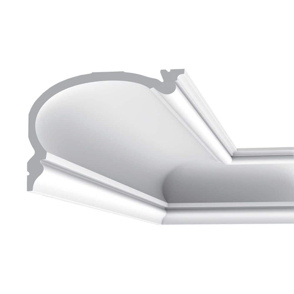 ORAC DECOR 7-1/2 in. x 5-1/2 in. x 78-3/4 in. Primed White Plain Polyurethane Crown Moulding (10-Pack)