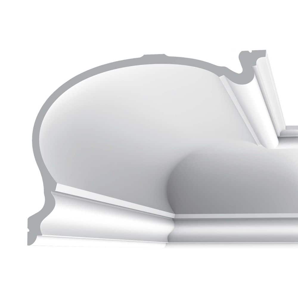 ORAC DECOR 13-3/4 in. x 10-3/4 in. x 78-3/4 in. Primed White Plain Polyurethane Crown Moulding (4-Pack)
