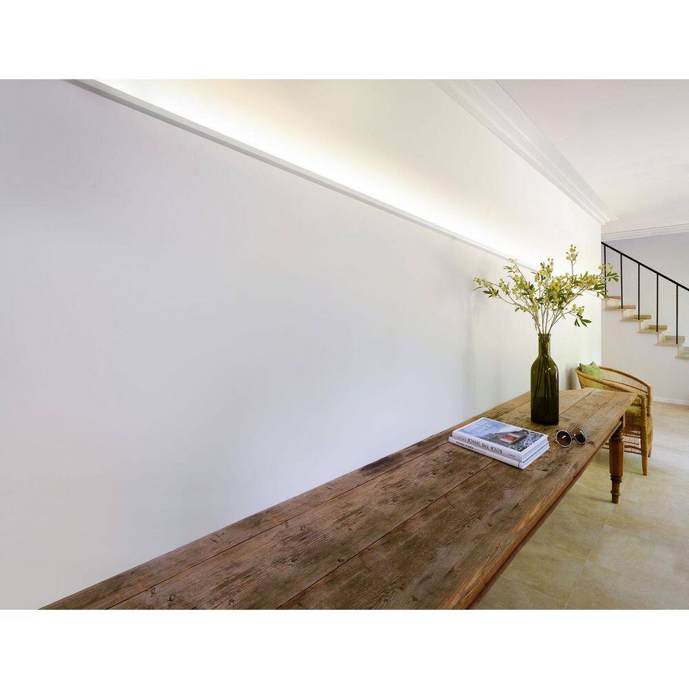 ORAC DECOR 7-1/2 in. x 3-7/8 in. x 78-3/4 in. Primed White Plain Polyurethane Crown Moulding (10-Pack)