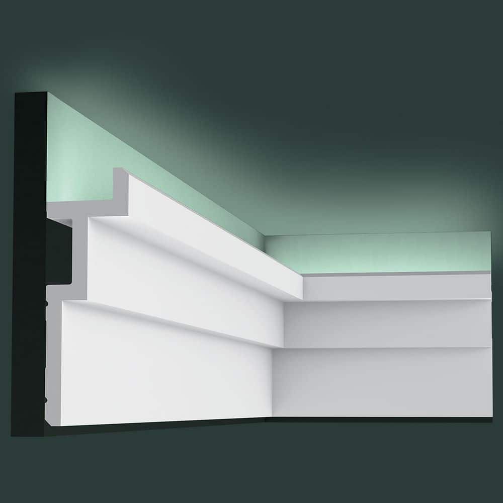 ORAC DECOR 2 in. x 7-1/4 in. x 78-3/4 in. Primed White Plain Polyurethane Crown Moulding