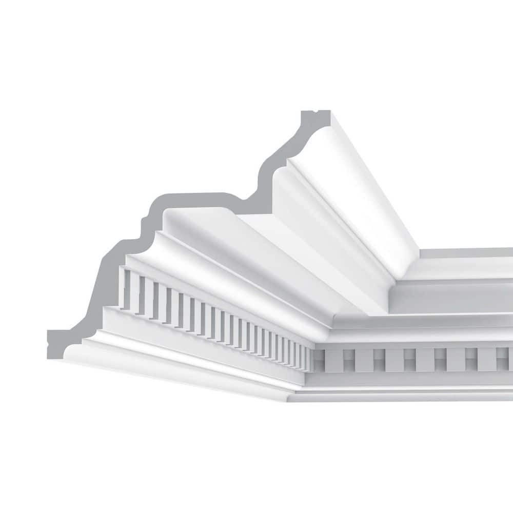 ORAC DECOR 6-1/2 in. x 7-5/8 in. x 78-3/4 in. Dentil Primed White High Density Polyurethane Crown Moulding