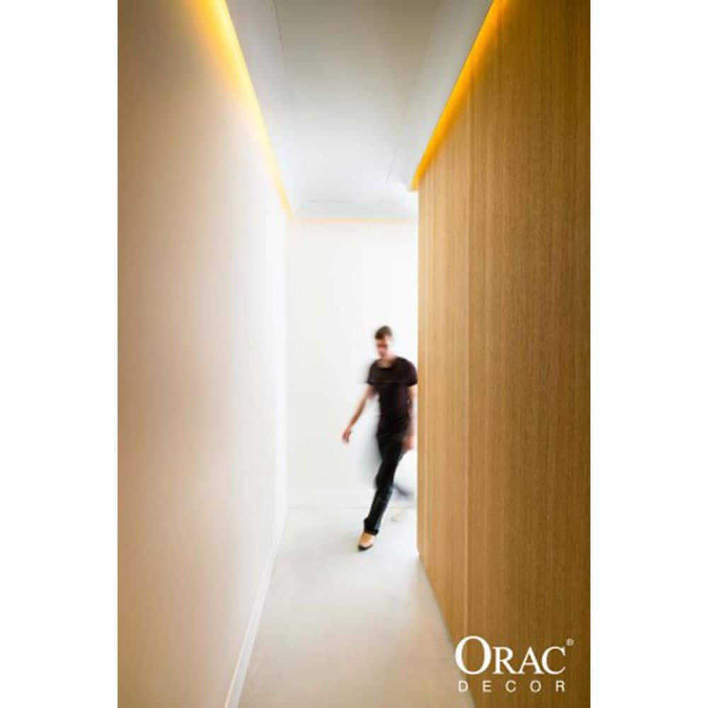ORAC DECOR 5-1/2 in. x 4-3/8 in. x 78-3/4 in. Primed White Plain Polyurethane Crown Moulding (6-Pack)
