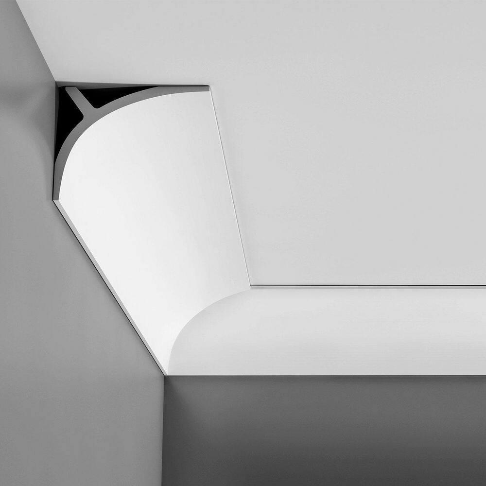 ORAC DECOR 5-1/2 in. x 4-3/8 in. x 78-3/4 in. Primed White Plain Polyurethane Crown Moulding (6-Pack)