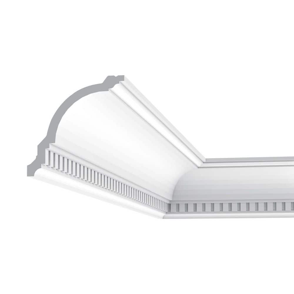 ORAC DECOR 4-5/8 in. x 4-5/8 in. x 78-3/4 in. Dentil Primed White High Impact Polystyrene Crown Moulding (3-Pack)