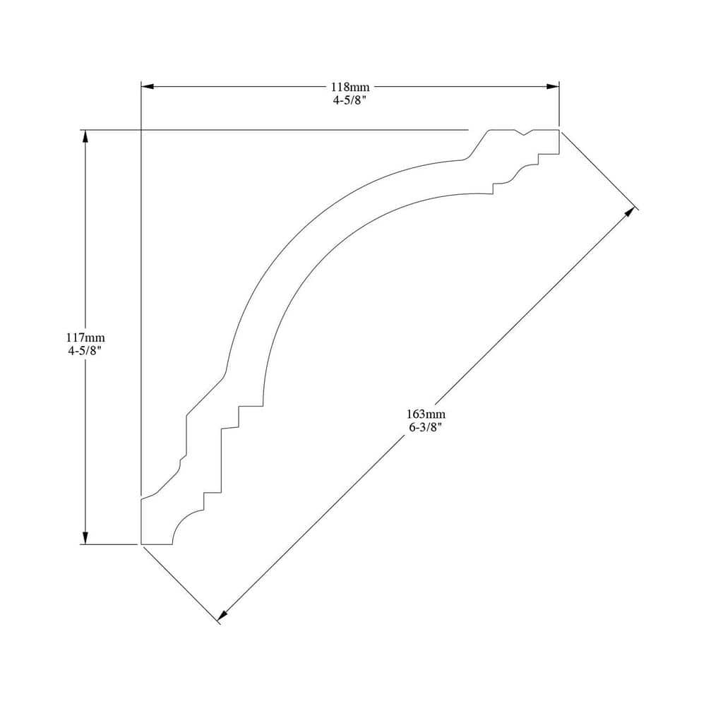 ORAC DECOR 4-5/8 in. x 4-5/8 in. x 78-3/4 in. Dentil Primed White High Impact Polystyrene Crown Moulding (3-Pack)