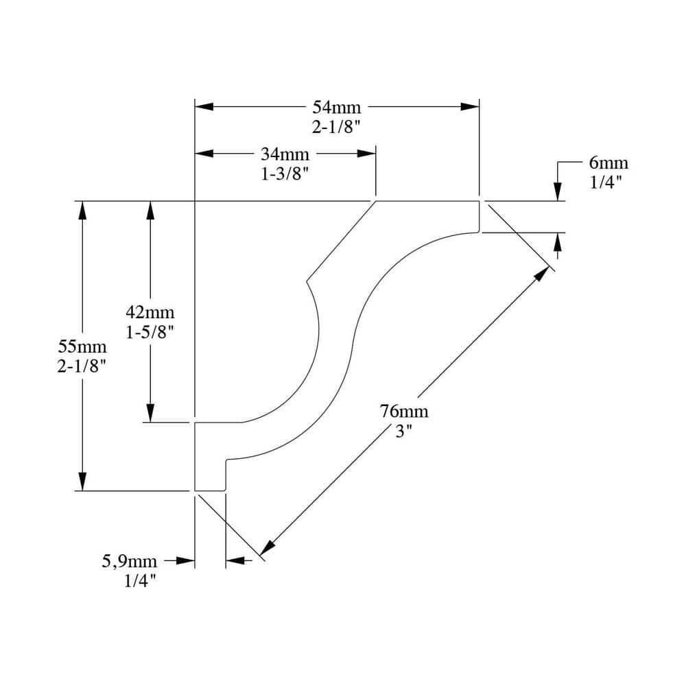 ORAC DECOR 2-1/8 in. x 2-1/8 in. x 78-3/4 in. Primed White Plain Polystyrene Crown Moulding (38-Pack)