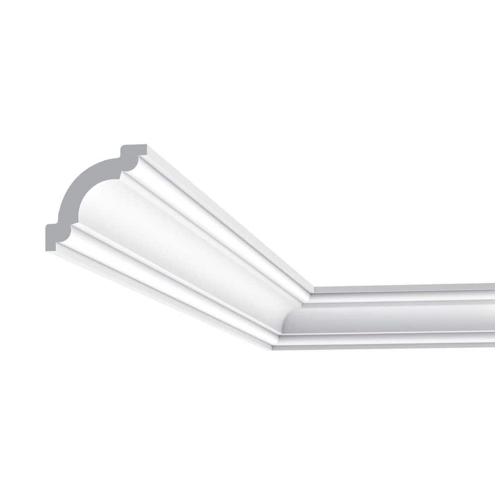 ORAC DECOR 1-7/8 in. x 1-7/8 in. x 78-3/4 in. Primed White Plain Polystyrene Crown Moulding (4-Pack)