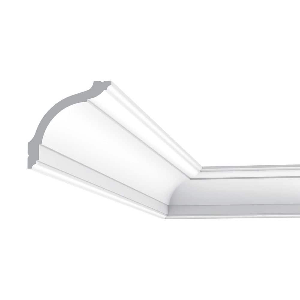 ORAC DECOR 3-3/4 in. x 3-3/4 in. x 78-3/4 in. Primed White Plain Polystyrene Crown Moulding (14-Pack)