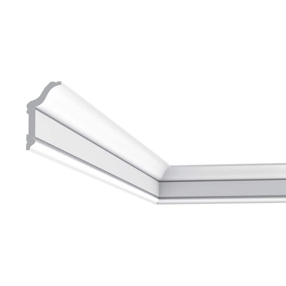 ORAC DECOR 1-1/4 in. x 2-3/8 in. x 78-3/4 in. Primed White Plain Polystyrene Crown Moulding (18-Pack)