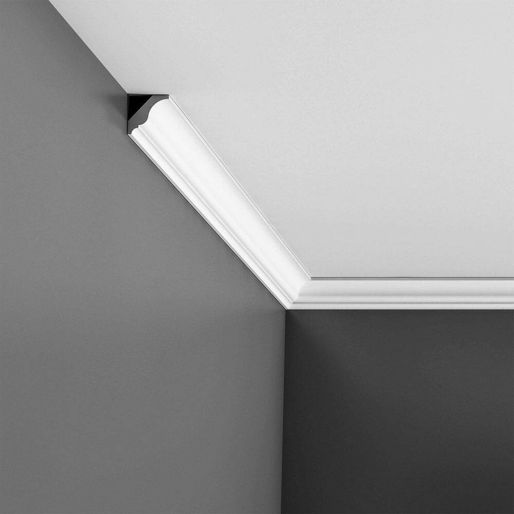 ORAC DECOR 1-1/8 in. x 1-1/8 in. x 78-3/4 in. Primed White Plain Polystyrene Crown Moulding (6-Pack)