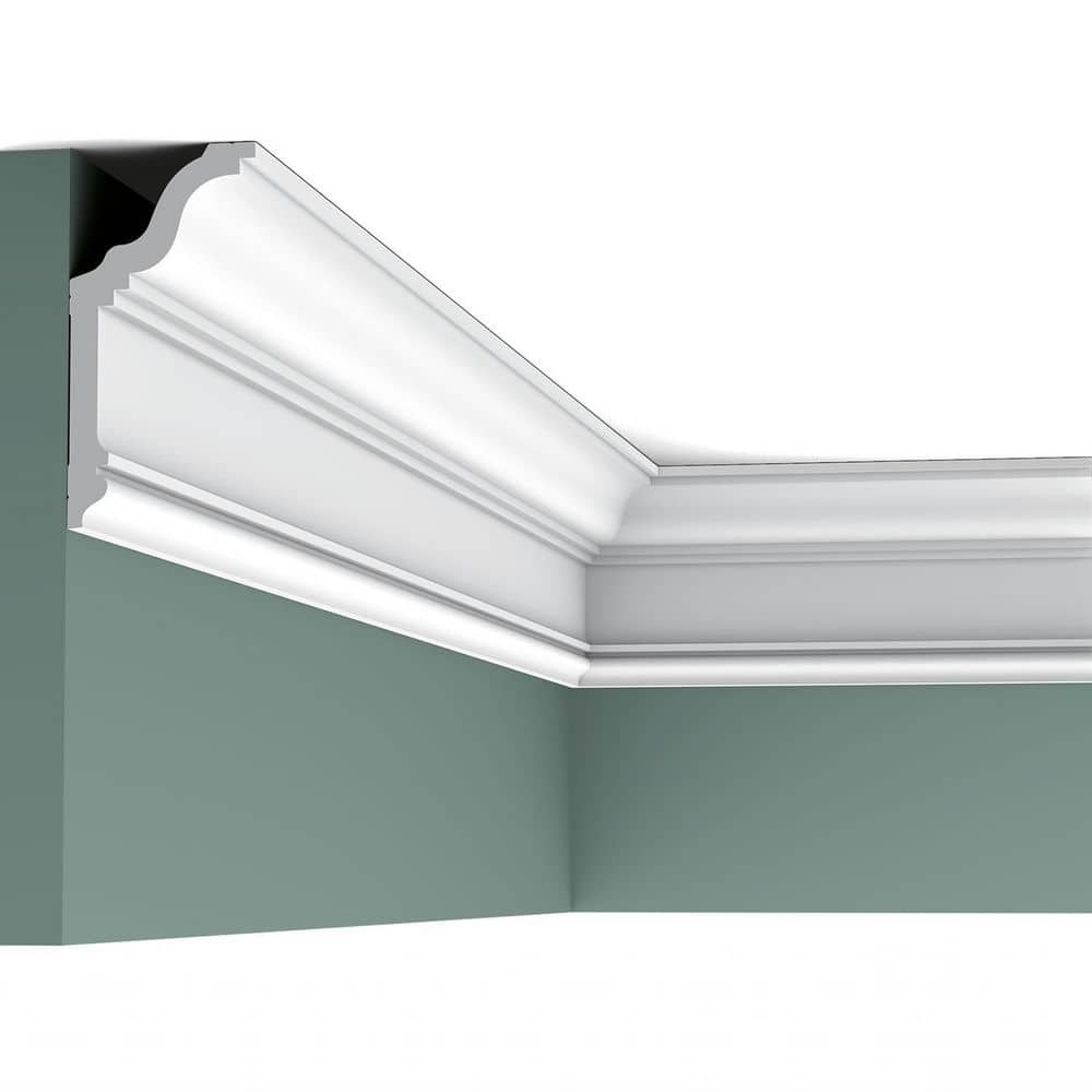ORAC DECOR 2-3/8 in. x 4-3/4 in. x 78-3/4 in. Primed White Plain Polystyrene Crown Moulding (3-Pack)