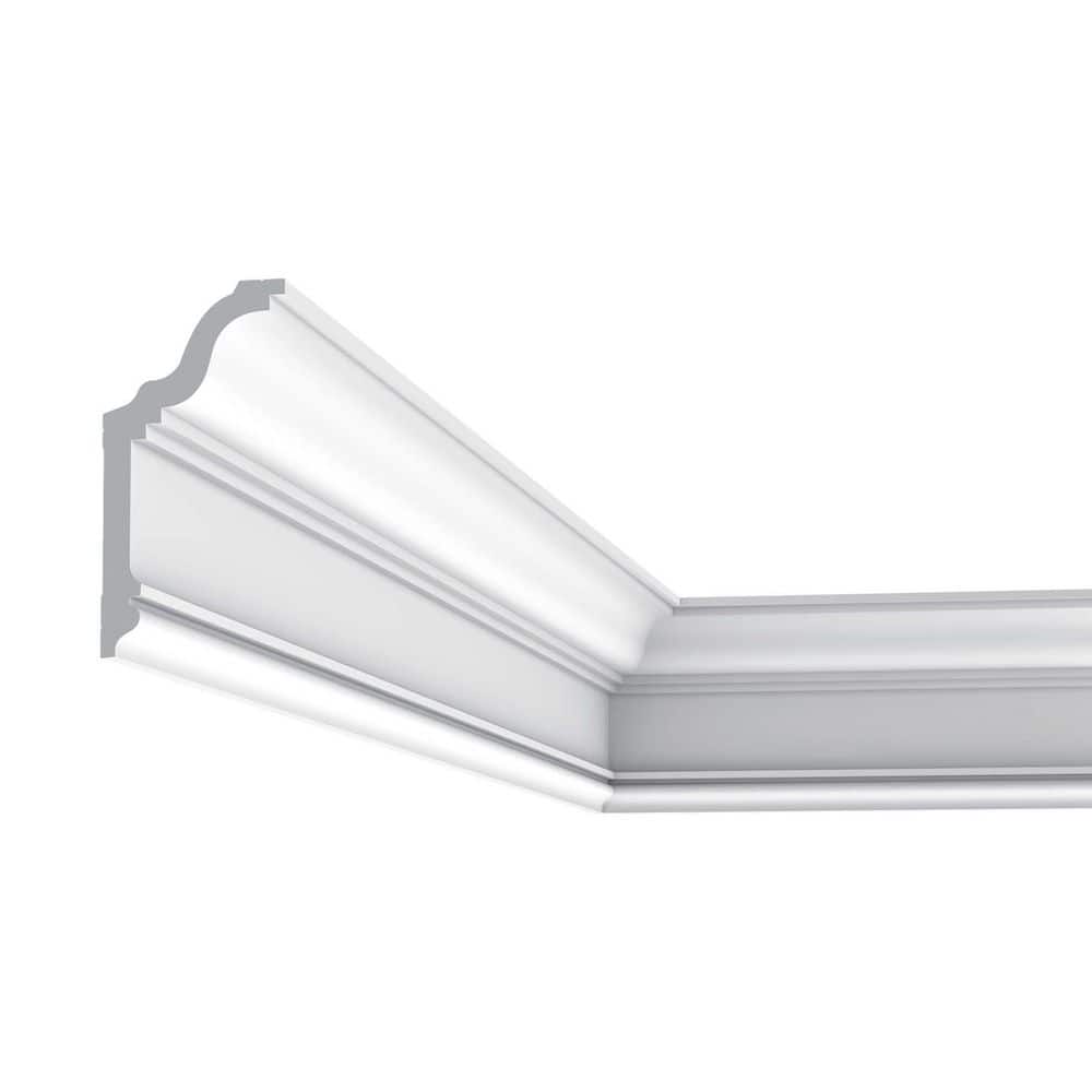 ORAC DECOR 2-3/8 in. x 4-3/4 in. x 78-3/4 in. Primed White Plain Polystyrene Crown Moulding (3-Pack)