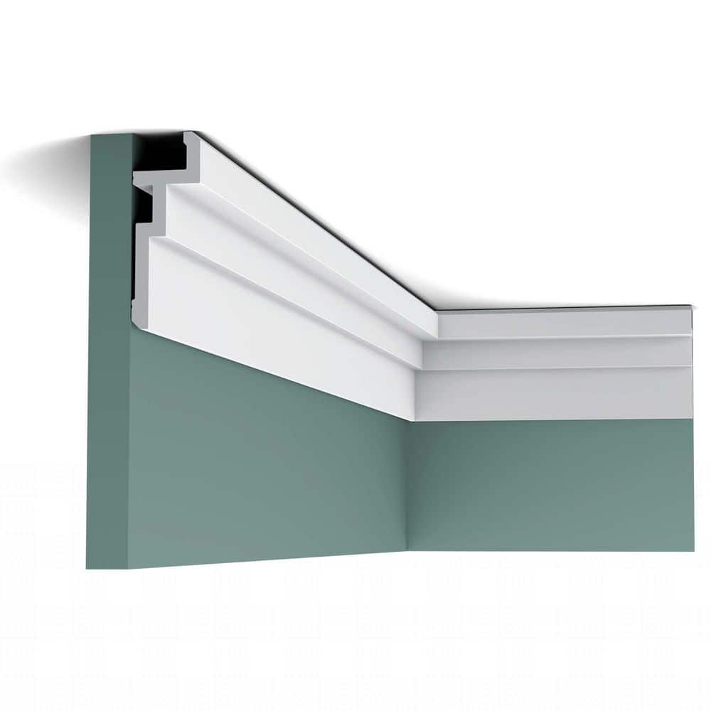 ORAC DECOR 1-5/8 in. x 4-1/2 in. x 78-3/4 in. Primed White Plain Polystyrene Crown Moulding (12-Pack)