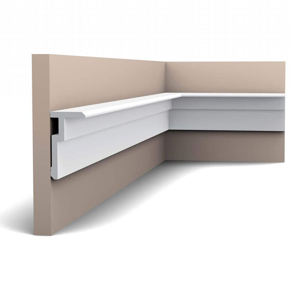 ORAC DECOR 2 in. x 3-5/8 in. x 78-3/4 in. Primed White Plain Polystyrene Crown Moulding (12-Pack)