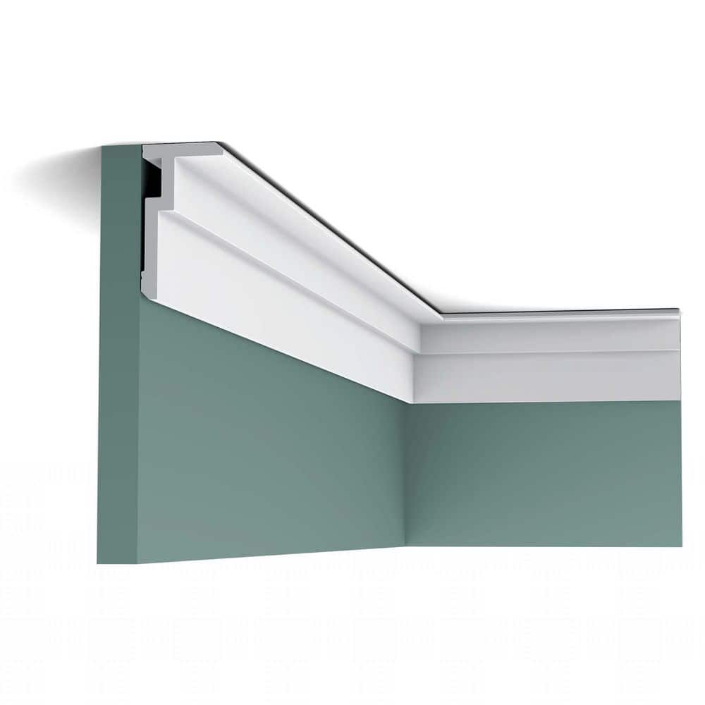 ORAC DECOR 2 in. x 3-5/8 in. x 78-3/4 in. Primed White Plain Polystyrene Crown Moulding (12-Pack)